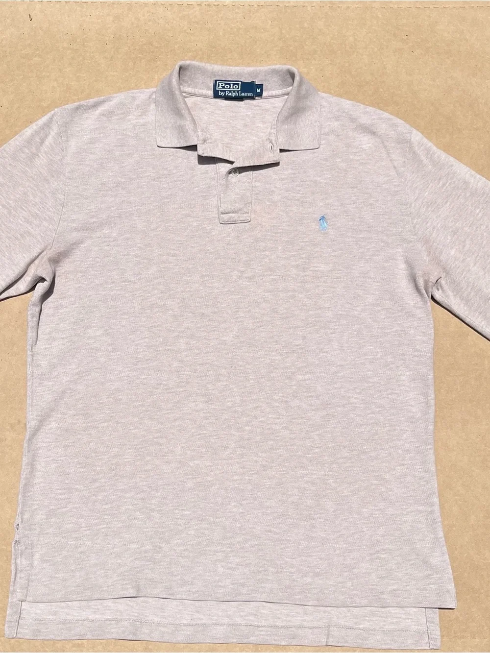Polo Ralph Lauren Men’s Medium  cream Long-Sleeve Polo Shirt